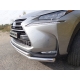Защита передняя двойная 60-42 мм ТСС для Lexus NX-300h 2014-2017