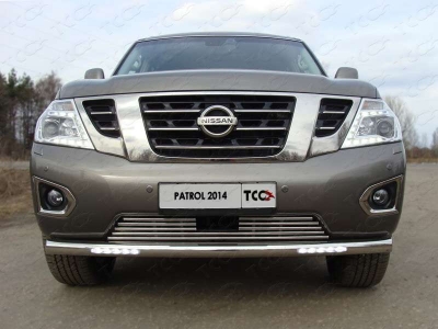 Накладка решётки радиатора 16 мм ТСС для Nissan Patrol 2014-2021