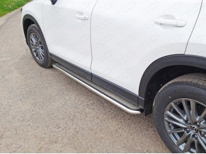 Пороги с площадкой нержавеющий лист 42 мм для Mazda CX-5 № MAZCX517-20